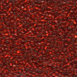 Miyuki Dreieck Perlen, Triangle Beads 2,5mm 1809 transparent silverlined Dark Red 13gr