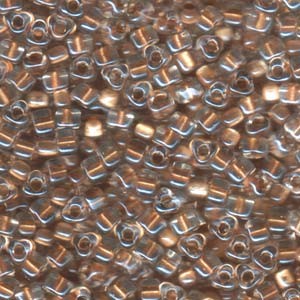 Miyuki Dreieck Perlen, Triangle Beads 5mm 1522 transparent sparkling Goldlined 12gr